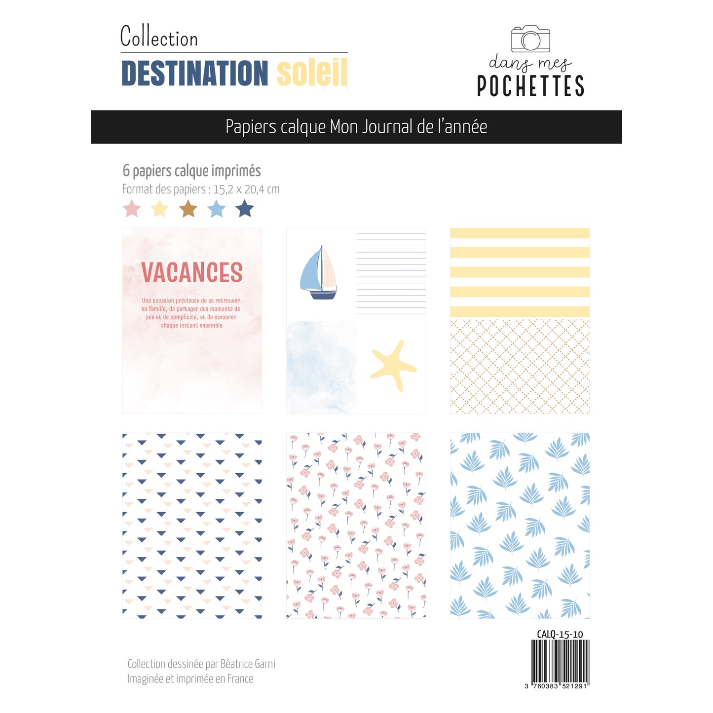 Assortiment de papiers calque - Destination soleil