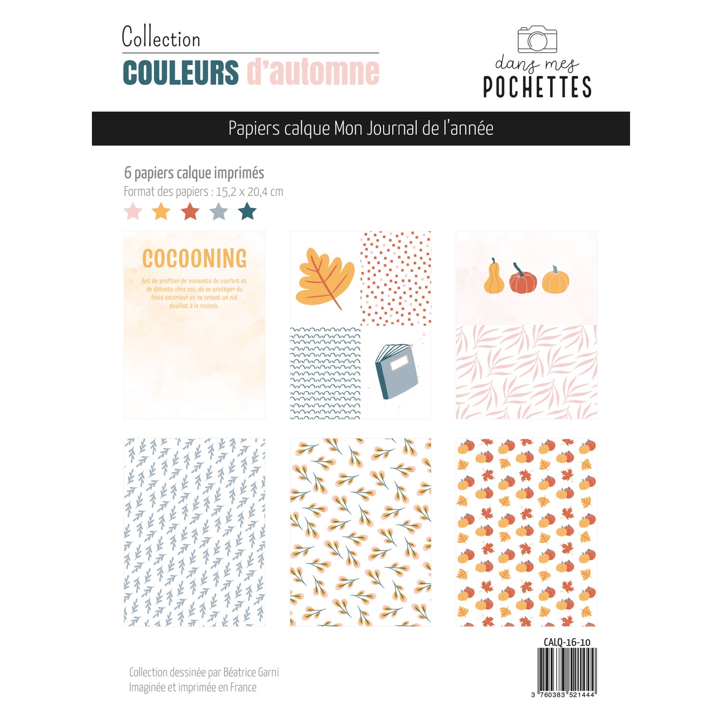 Assortiment de papiers calque - Couleurs d'automne