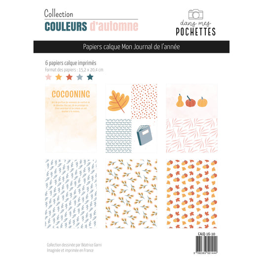 Assortiment de papiers calque - Couleurs d'automne