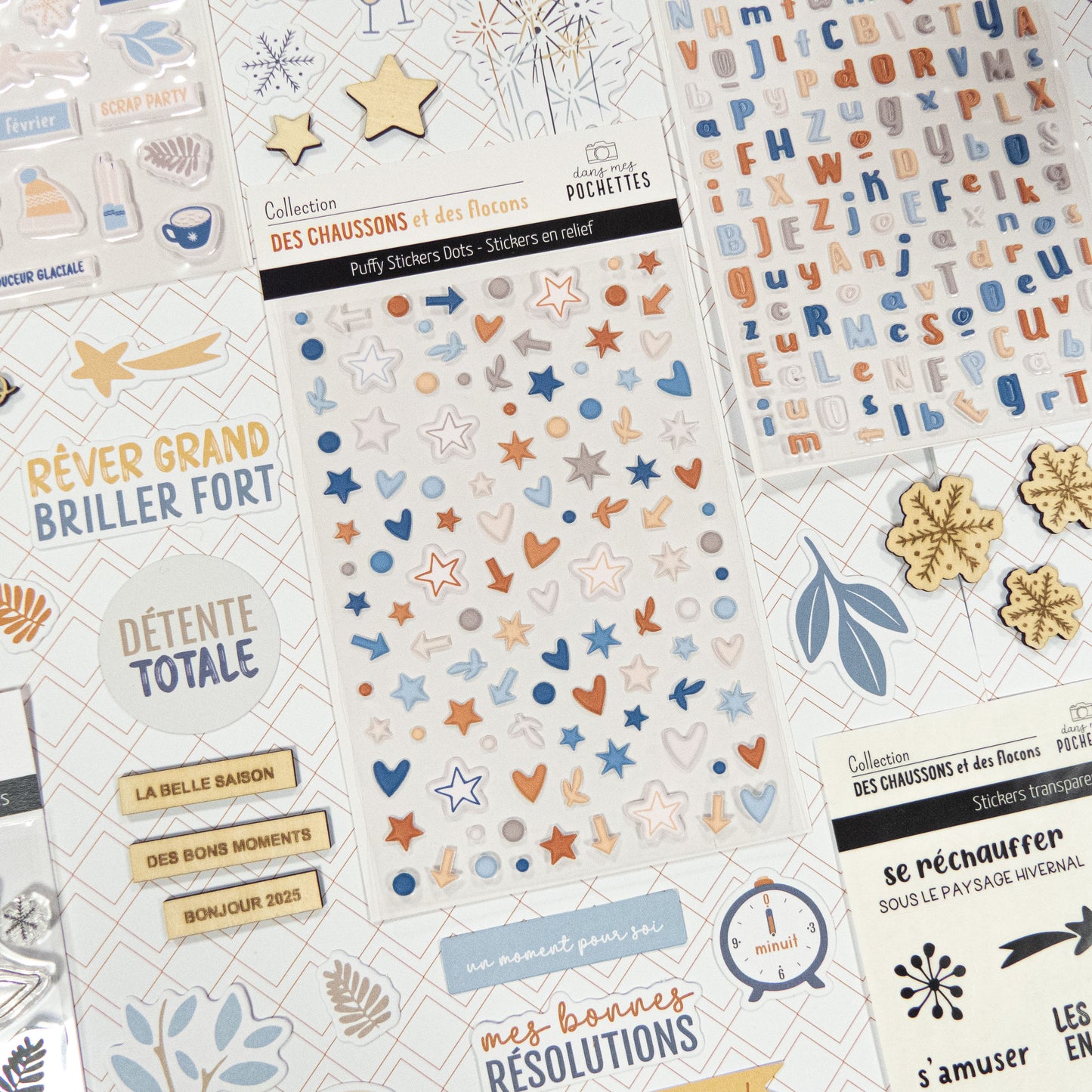 Stickers Puffy - Dots - Des chaussons et des flocons