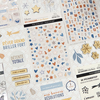 Stickers Puffy - Dots - Des chaussons et des flocons