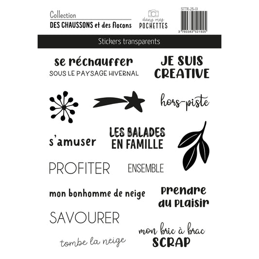 Stickers transparents - Des chaussons et des flocons