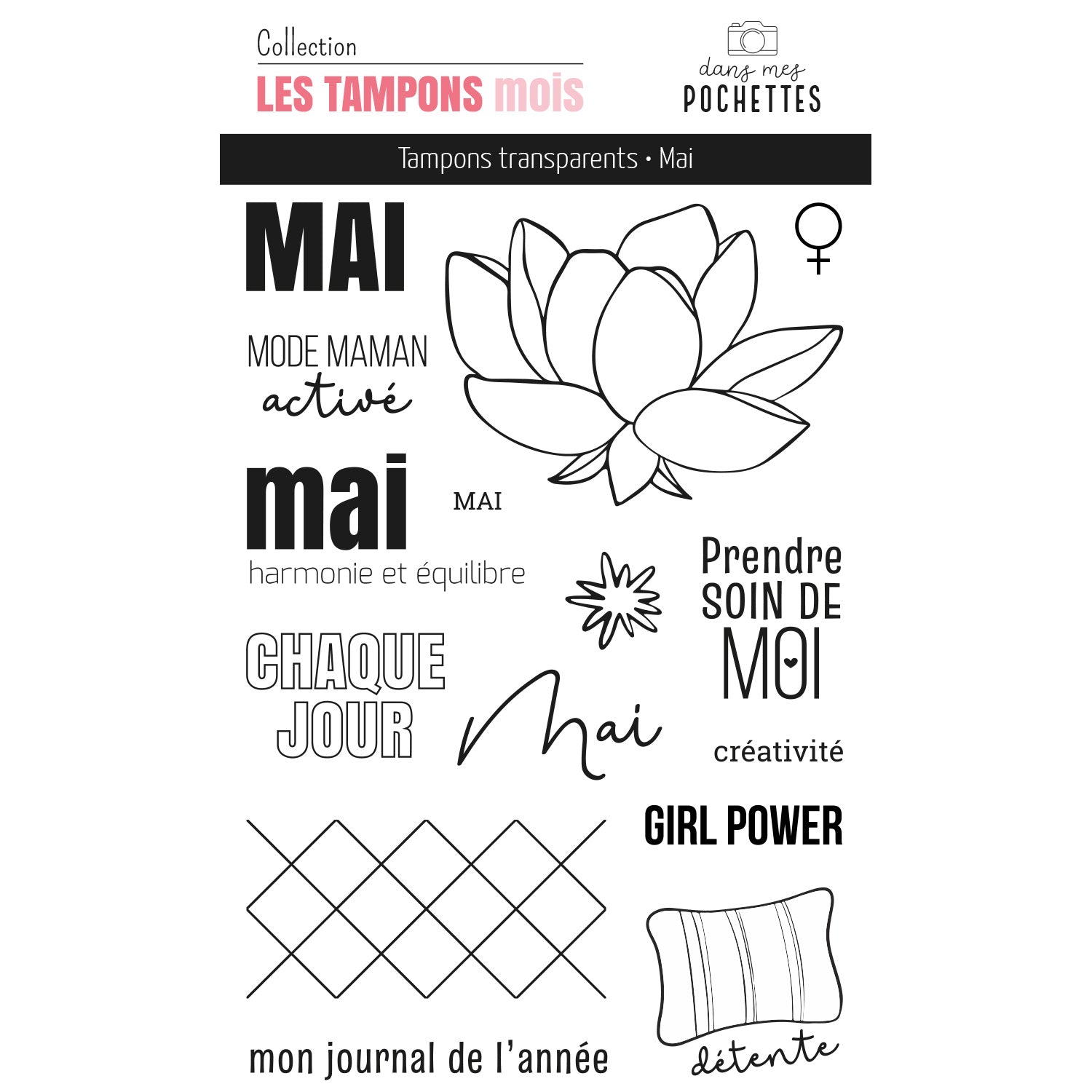 Tampons transparents - Mai – Dans mes pochettes