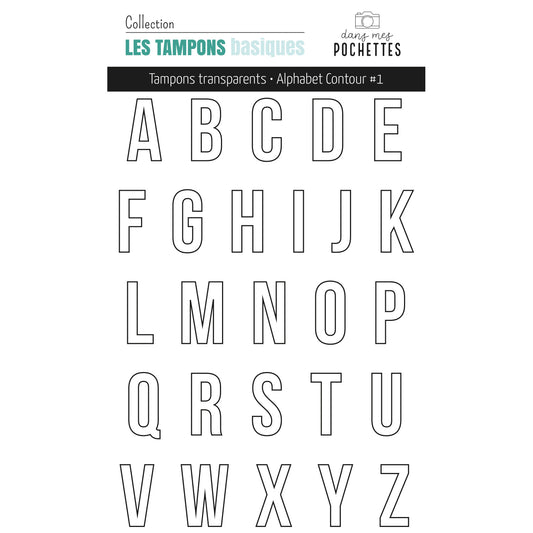 Planche de tampons clear - Alphabet contour